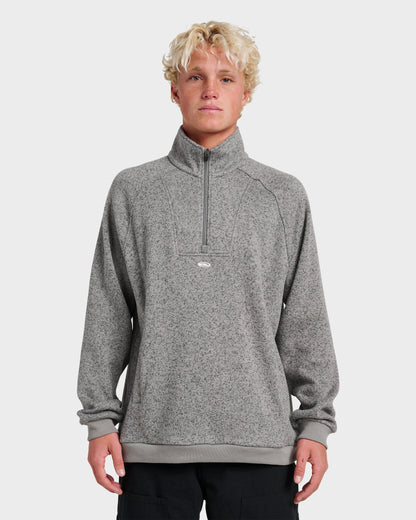 Keller Half Zip Mock Sweatshirt - Smoked Gray Heather | Quick Silver