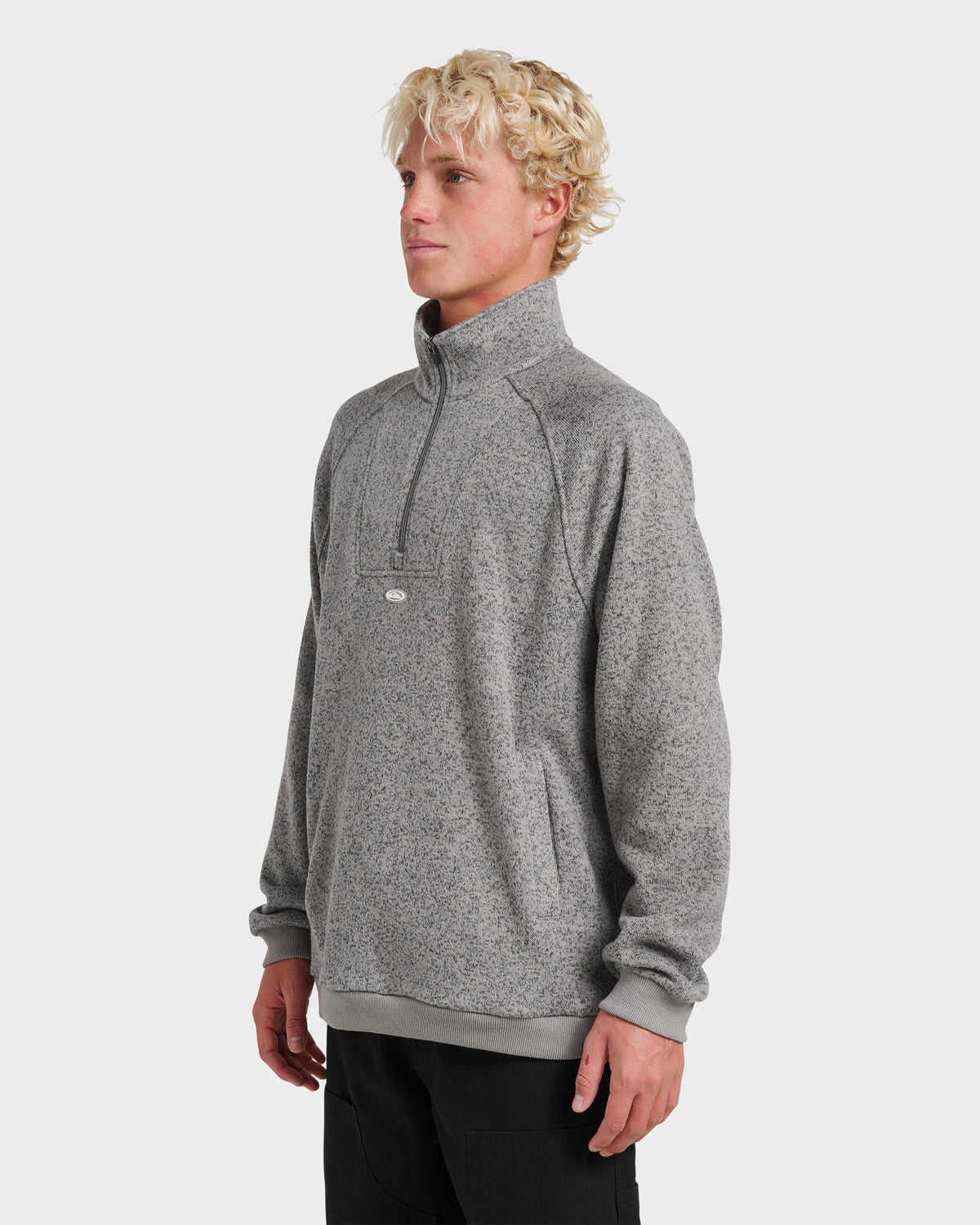 Keller Half Zip Mock Sweatshirt - Smoked Gray Heather | Quick Silver