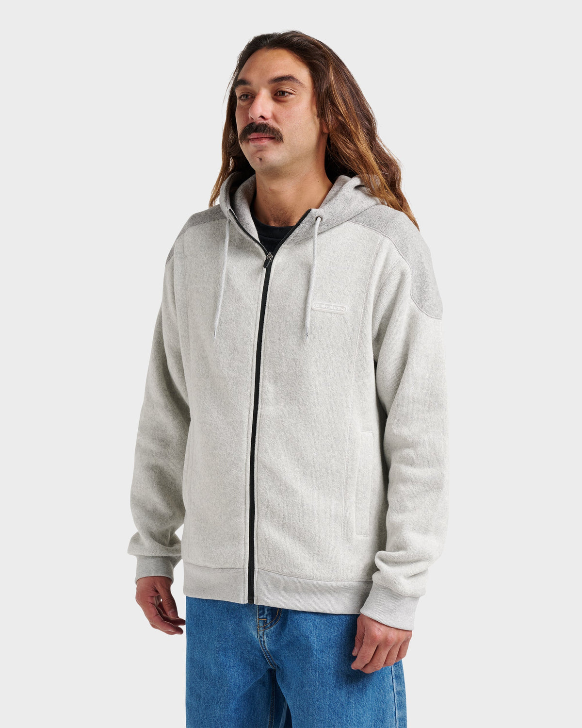 Keller Zip Hoodie - Light Gray Heather | Quick Silver