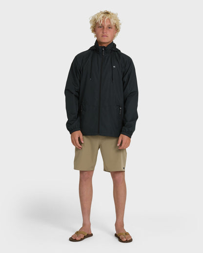 Waterman Shell Shock Water-Resistant Windbreaker - Black | Quick Silver