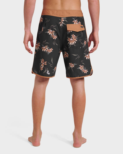 Surfsilk Costal Flora 19" Boardshorts - Black | Quick Silver