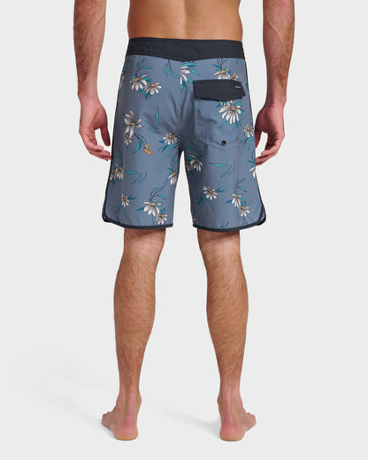 Surfsilk Costal Flora 19" Boardshorts - China Blue | Quick Silver