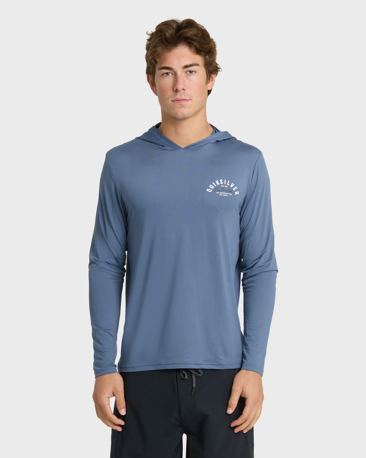 Lookup Long Sleeve Sun Hooded Rashguard - Seaport | Quick Silver