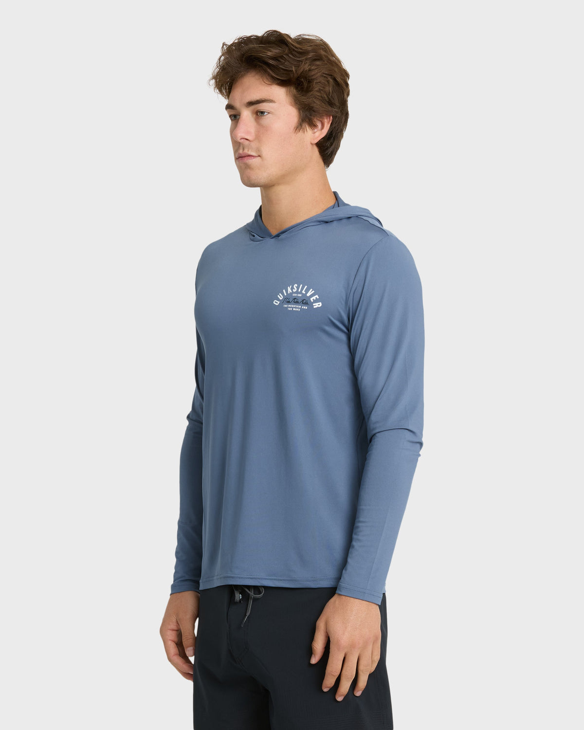 Lookup Long Sleeve Sun Hooded Rashguard - Seaport | Quick Silver