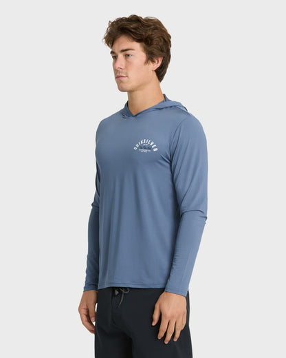 Lookup Long Sleeve Sun Hooded Rashguard - Seaport | Quick Silver