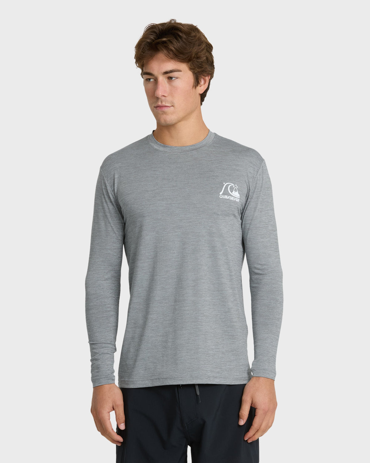 DNA Logo Surf Long Sleeve Surf Tee - Smoked Gray Heather | Quick Silver