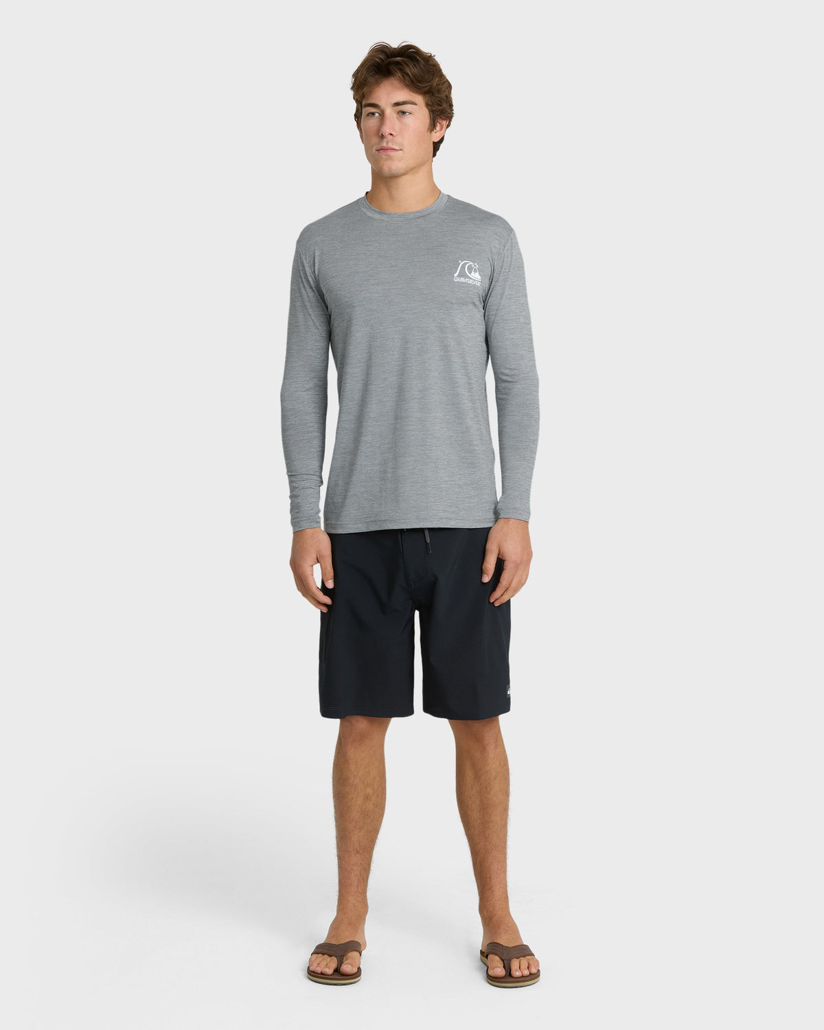 DNA Logo Surf Long Sleeve Surf Tee - Smoked Gray Heather | Quick Silver