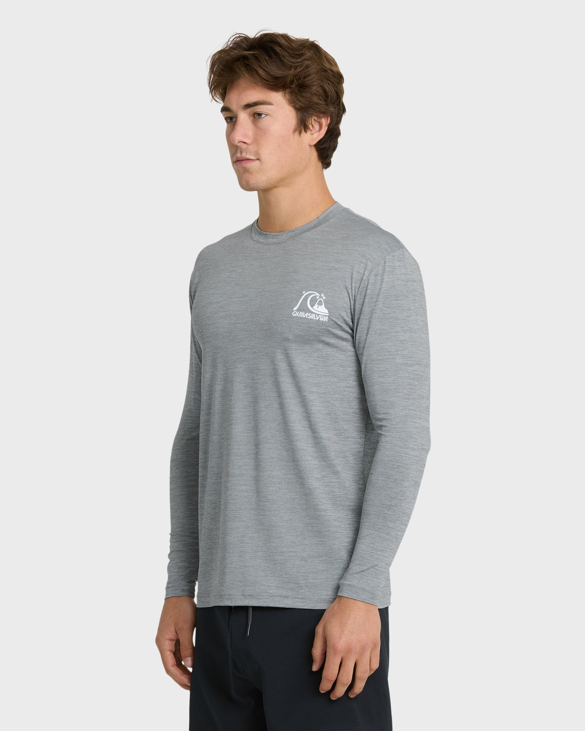 DNA Logo Surf Long Sleeve Surf Tee - Smoked Gray Heather | Quick Silver