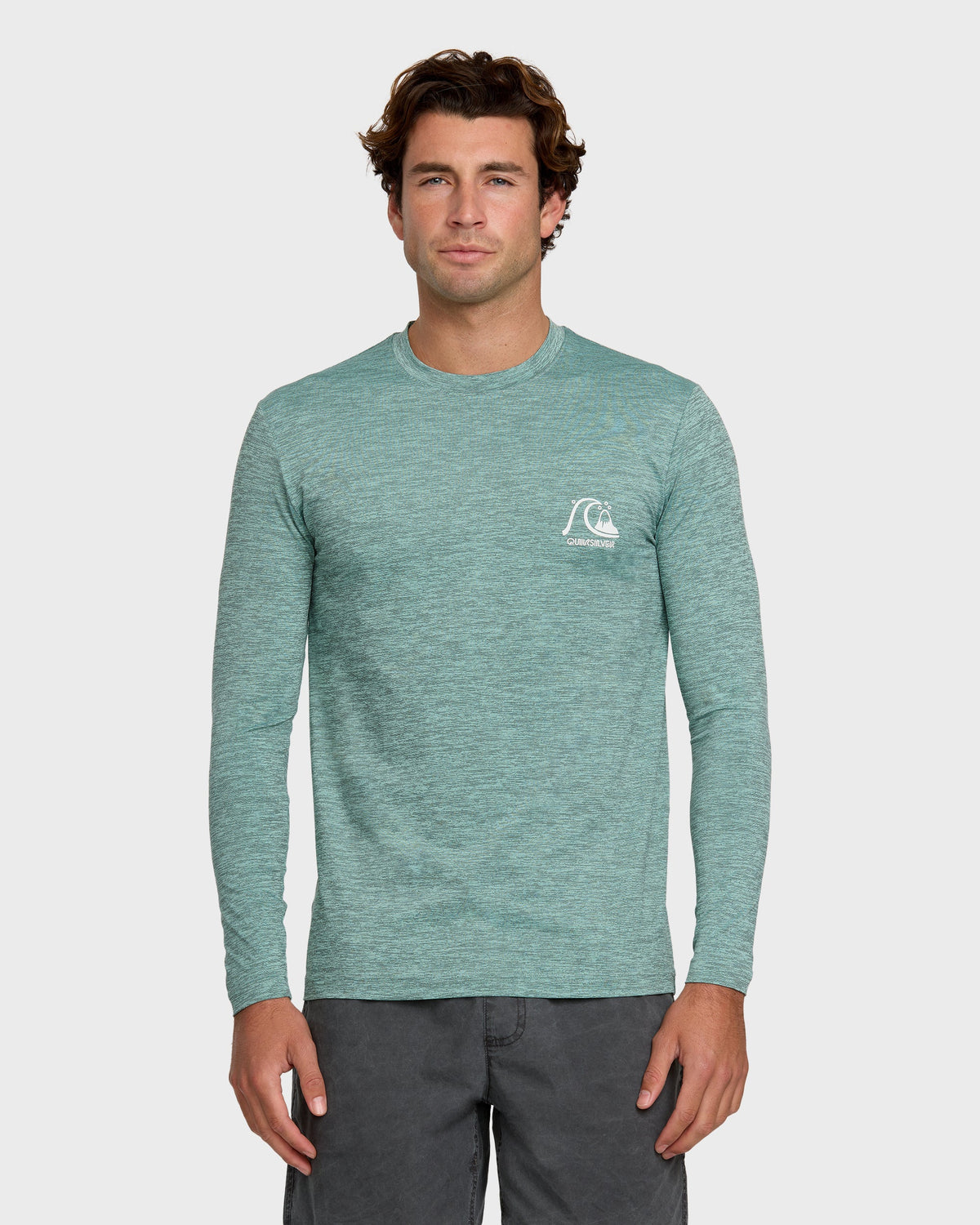 DNA Logo Surf Long Sleeve Surf Tee - Jade Heather | Quick Silver