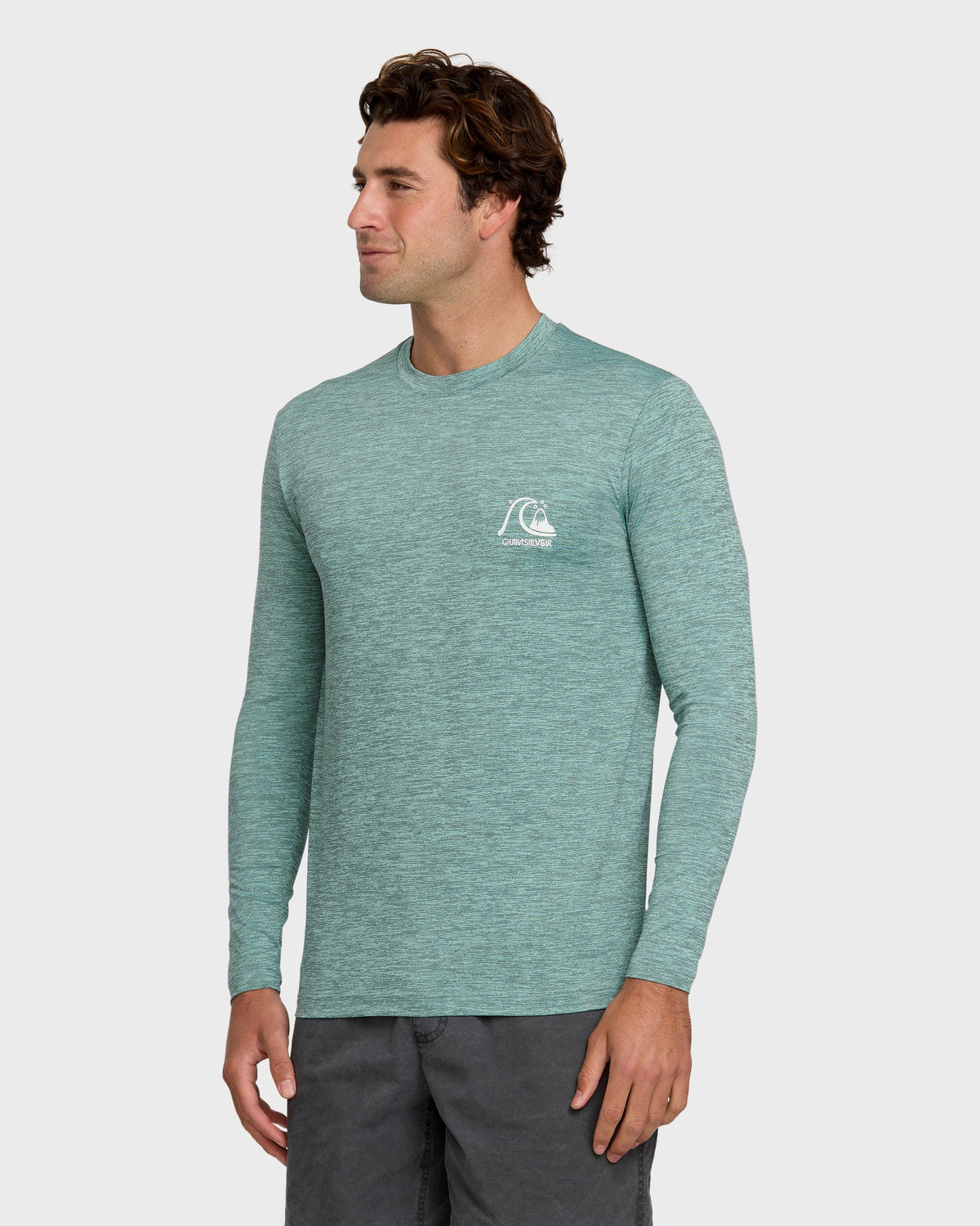 DNA Logo Surf Long Sleeve Surf Tee - Jade Heather | Quick Silver