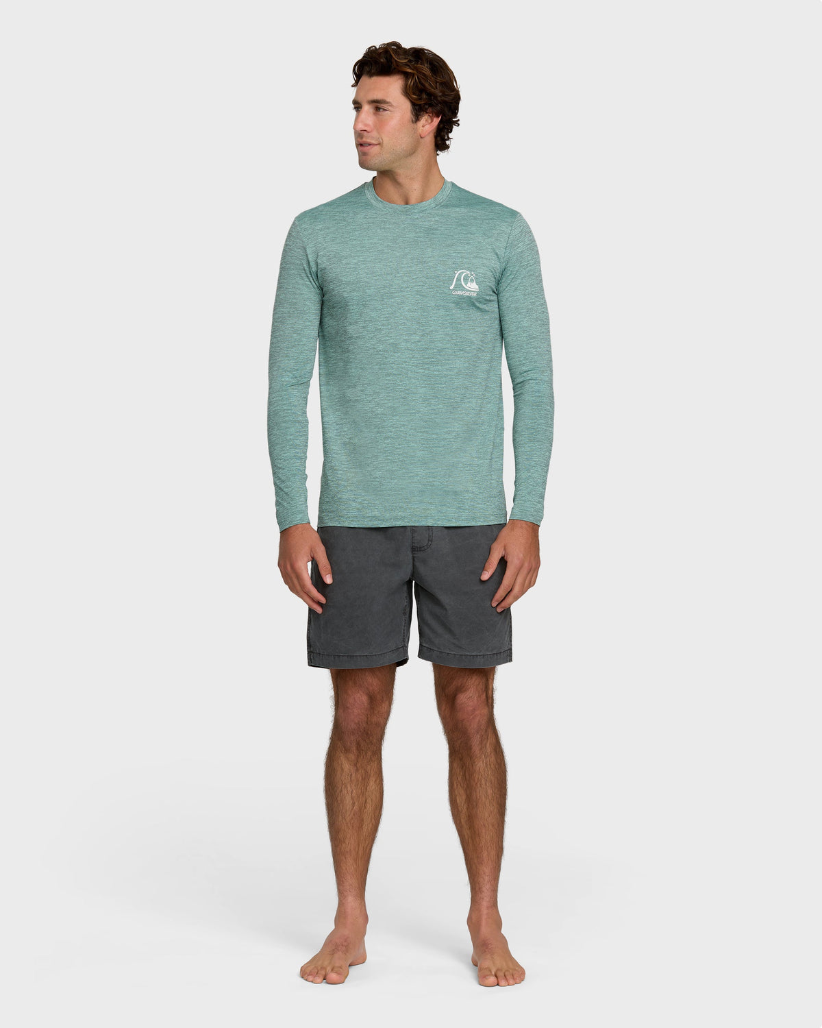 DNA Logo Surf Long Sleeve Surf Tee - Jade Heather | Quick Silver